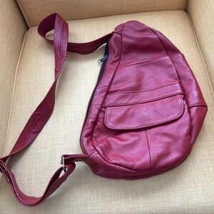 Elegant Red Leather Crossbody Bag